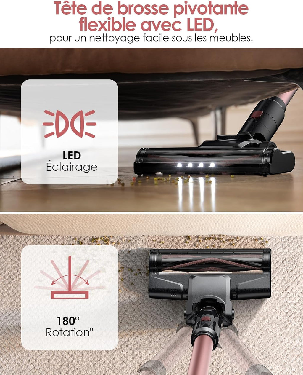HomeLova | Aspirateur Sans Fil Rose